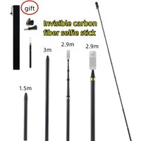 For Insta360 X4 Air/X5 x4 x3 Carbon Fiber Invisible Selfie Stick 1.5m 3m Bullet Time Bundle Tripod Handle for Insta360 Accessory