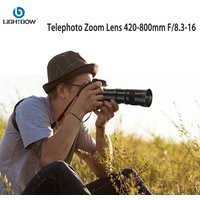 Lightdow 420-800mm f/8.3-f16 Manual Telephoto Zoom Lens for Canon EOS R1 80D T3 T4 T5i T6 Nikon Sony Olympus Pentax DSLR Cameras