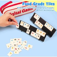 *Cube Game Set with Portable Case, Rummy Tiles Travel Set for Family Classic Board Games-Rummy Cube Game with 4 Racks, 106 Rummy