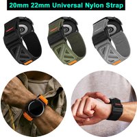Magnetic Buckle Nylon Strap 20mm 22mm Universal Replacement Smart Watch Band for Samsung Galaxy Watch 7/6/5/4 for Apple Watch