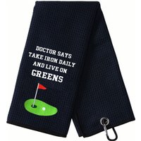 Large 16"x24" Embroidered Funny Golf Towel - Heavy-Duty Microfiber, Super Absorbent & Quick-Dry for Golf Course & Training