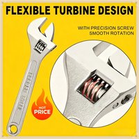 CR-V Steel Universal Adjustable Wrench Large Opening Long Handle Spanner Mechanical Workshop Hand Repair Tool