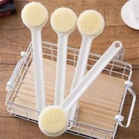 Long Handle Back Scrubber Bath Brush Soft Bristle Exfoliating Shower Brush with Hanging Hole Body Cleansing Tool for Bathroom