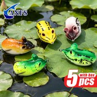 ANFS Fishing Lure Kit of 5pcs Soft Frog, Frog Fishing Bait, Soft Plastic Lures for Bass