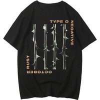 2026 Summer New Type O Negative Top Tees Cotton Male Hip Hop Breathable Vintage Shirt Vintage Punk Graphic Digital Gothic