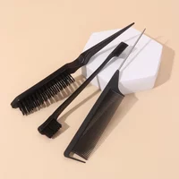 3Pcs Hair Styling Comb Set Hair Brush Set Teasing Hair Brush Tail Comb for Edge Back Brushing Combing Slicking Braid Tool Loop