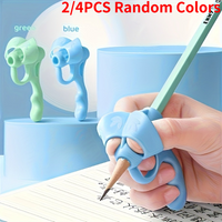 2/4pcs Pen Grip Correctors,Writing Posture Aid,Soft Gel Pencil Grips,Handwriting Correction Assistant,Random Colors.