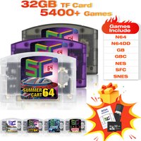 SC64 5400 in 1 N64 Game Cartridge Open Source Card with 32GB Card For Nintendo 64 Video Game Console Support N64DD/SNES/GBC Game