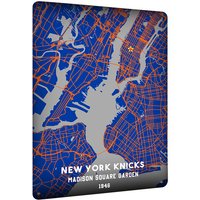 New York Knicks Madison Square Garden 1946 Vintage Map Art Decor Metal Tin Sign