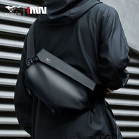 Septwolves Urban Fashion Magnetschnalle Umhängetasche Herren Schwarz Wasserdicht Unregelmäßige Form Sport Reise Umhängetasche Messenger Bag