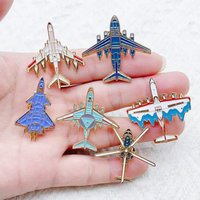 6pcs aircraft enamel brooch badge metal badge jewelry gift for friends and children