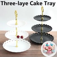 3 Tier Cake Tray Afternoon Tea Wedding Plates Party Tableware European Simply Style Creative Petal Fruit Tray Display Shelf