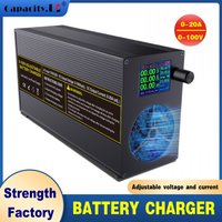 100V 96V 72V 84V LiFePO4-Ladegerät 36V 48V 24V Lithium-Batterie-Ladegerät 20A 40A Einstellbarer Strom Spannung Blei-Säure-Ladegerät