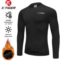 AliExpress X-TIGER Men's Winter Cycling Jacket Warm Fleece MTB Mountain Bike Shirt Ciclismo Long Sleeve Cycling Jersey