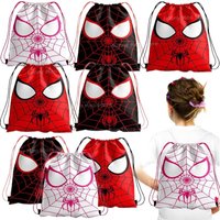 Spider Drawstring Pocket Bag Red Black White SuperHero Portable Storage Backpack For Baby Shower Kids Birthday Party Gifts