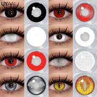 UYAAI 1 Pair Halloween Contact Lenses for Eyes Cosplay Lenses Anime Lenses Crazy Soft Lenses Red Contact Lenses Yearly Use