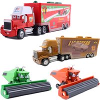 Disney Pixar Cars Harvester Soil F1 Container Truck Alloy Model Car 1/55 Ratio Die Casting Truck Ornaments Toy Birthday Gifts