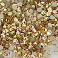 SS3-SS60 Metal Sunlight Glass Flatback Rhinestone Glitter Gold Base Non Hotfix Strass Rhinestones for Diy Craft Dress Decoration
