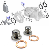 Right Angle gear box fueling screw plug For BMW R1200GS/R1250/ADV/R/RS/RT Rninet Stainless steel