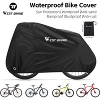WEST BIKING Waterproof Bike Cover UPF50+ UV Sun Protection Anti-Sand Dustproof Portable Storage Bicycle Cover For MTB Road Bike
