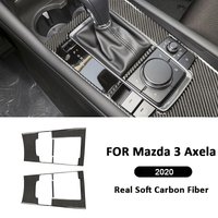 For Mazda 3 Axela 2020 Carbon Fiber Car Center Console Gear Shifter Panel Frame Trim Cover Decoration Sticker Auto Accessories