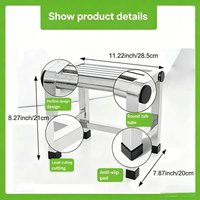 Rustproof Stainless Steel Multi-scene Stool, Practical Bench for Bathroom Garden Indoor Daily Use