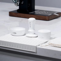IKAPE 51/53/58MM Espresso Tamper Set White 6 IN 1,Espresso Accessories Kit with Coffee Tamper,Distributor,Silicone Mat