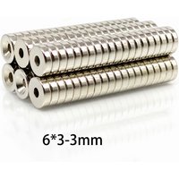 10pcs 6x3-3mm Round Magnets with Hole - Disc Magnets for Refrigerator, Whiteboard, DIY Crafts & Office Organizing