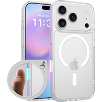 Luxury Clear Magnetic Phone Case for MagSafe for iPhone 17 16 Plus Pro Max Case Wireless Charging Cover With Camera Touch Button