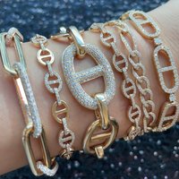 Fashion Personality Brass Inlaid Zirconia Gold and Silver Color Separation Open Bracelet Women Jewelry Factory Wholesale
