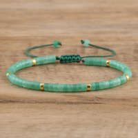 Green Aventurine Bead Bracelet, Adjustable High Quality, Minimalist Bracelet Natural Stone Dainty Bracelet, Tibetan Gemstone