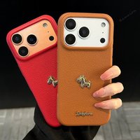 Luxury Leather Phone Case for iPhone 13 11 15 12 14 16 17 Pro Max Air 14 15 16 Plus Mini Silicone Shockproof Protector Cover