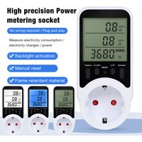 Digital Power Meter Socket 120~240V Voltage Wattmeter Electricity Consumption Meter Energy Analyzer for Refrigerator Household