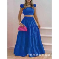 2025 Summer Spring Y2k Two Piece Set Woman New Elegant Sexy Clothing Collage Sleeveless Top And Long Skirt Female 2 Pcs Sets