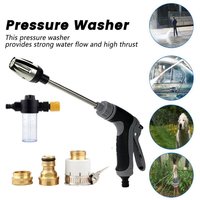 Long Rod High Pressure Car Wash Water Gun Kit Metal Extension Rod With Foam Bottle Nozzles Adjustable Spray Pattern For Home Gar