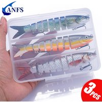 3 pièces 8 segments leurre de pêche multi-articulé appât artificiel appât de pêche bionique à coulage lent équipement de pêche frais