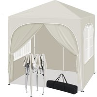 WOLTU Folding Gazebo Garden Tent Portable Market Umbrella with Carry Bag Waterproof Height Adjustable Sun Protection for Camping Outdoor