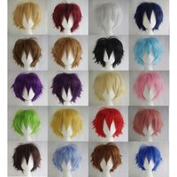 Costumes d'Halloween Perruques de cosplay pour hommes et femmes Perruque d'anime en fibre résistante à la chaleur 12 pouces