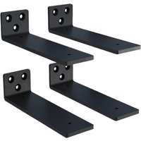 4MM Thick Cast Iron L Shaped Bracket Invisible Design Heavy Duty Support For Floating Kitchen Shelves