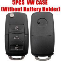 5pcs 3 Buttons Remote Case for VW VVDI XKB501EN Car Key Shell Without Battery Holder and Blade