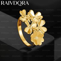 18K Gold Plated Various Flowers Ring For Women Fashion Jewelry Charm Grace Noble Wedding Accessories