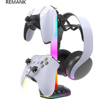 REMANK Game Controller Holder PS5 For PS5 slim PS4 PC XBox Control Handle Bracket Headphone Holder Storage Accessories RGB light