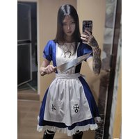 Alice has made a crazy comeback with her terrifying blue and white character dress, perfect for Halloween and stage performances