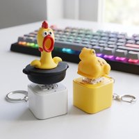 Portable Keychain Finger Button Clicker On Chicken Frog Keyboard Fidget Toys For Relaxation