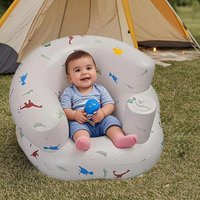 Aufblasbares Babysitzsofa für Babys im Alter von 6 bis 36 Monaten, integriertes Luftpumpen-Babysofa für Kinder, Bugsitz zum Sitzenlernen, Füttern, Cam