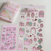 Kawaii Cartoon Little Twin Star Sparkling Sand Handmade Account Diy Material Sticker Decoration Creative Student Reward Gift