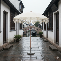 UPF50+ Reversible Sunshade Umbrella Triangle Fringe Design for Yard And Beach Two-Purpose No Base Included