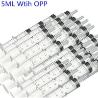 5ML Plastic Syringe Tube Without Needle With OPP Plastic Hydroponics Lab Medical Measuring Kithchen Tool Nutrient Sample Syringe