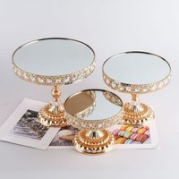 Multi-purpose Gold Cake Stands European Style Reusable Dessert Display Rack High Feet Stable Base Display Stand Dessert Table