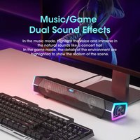 Computer Soundbar Speakers Bluetooth 5.0 Wired 4D Surround Stereo Sound with Subwoofer for Laptop PC